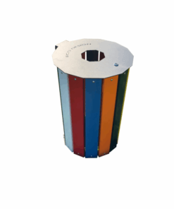 Corbeille plastique recyclé ecodesign Mobilier Urbain -Gamme enfant - Corbeille JCB