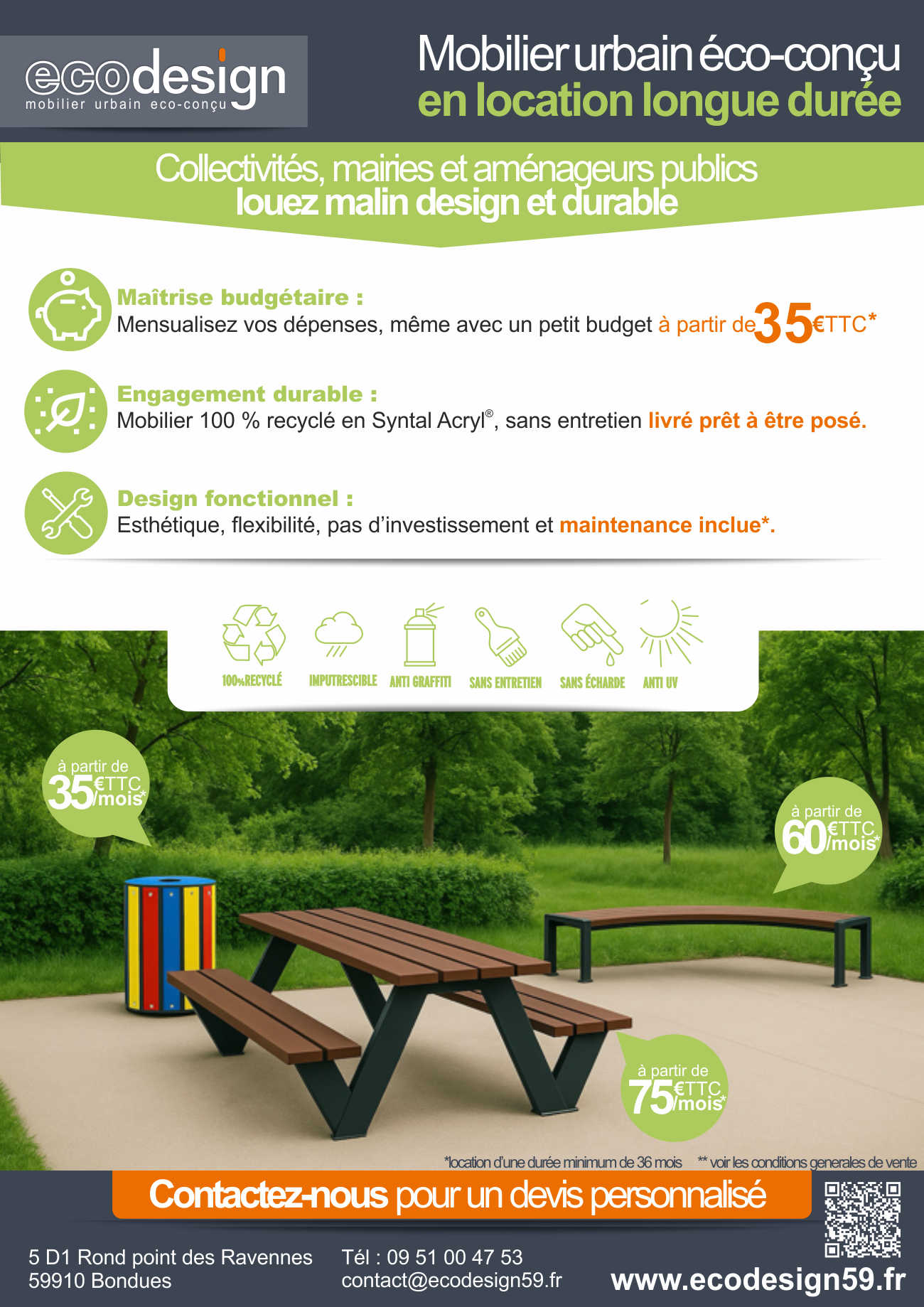 Ecodesign Location mobilier Urbain